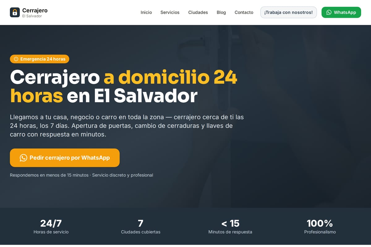 Página web para cerrajería en Costa Rica