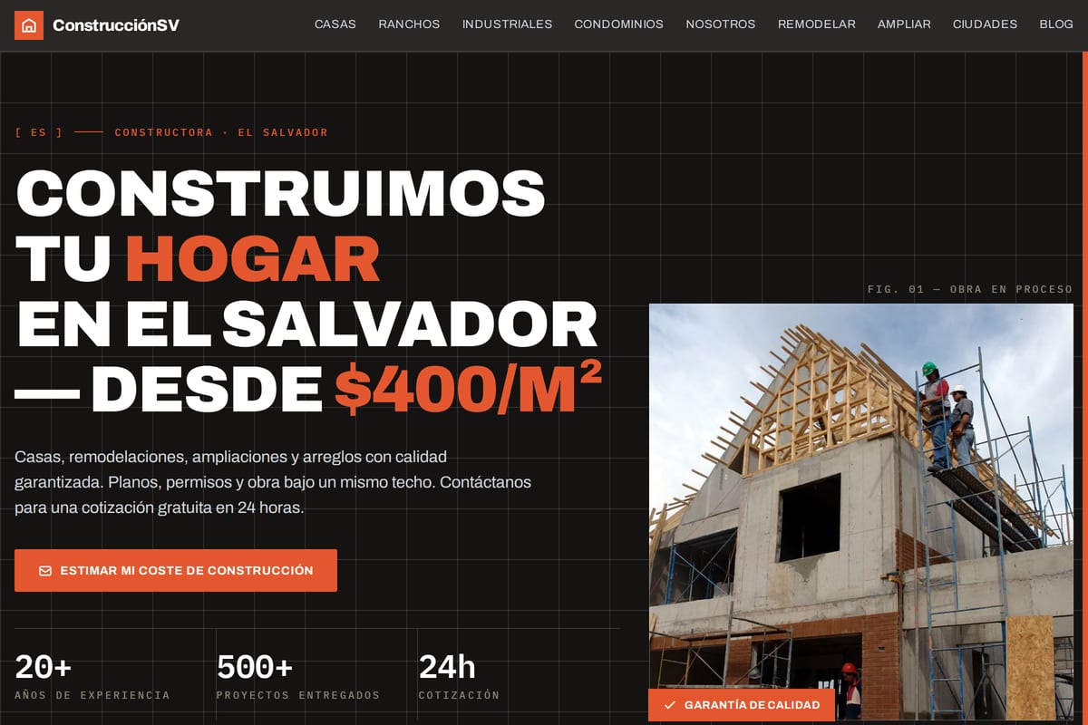 Página web para construcción en Costa Rica